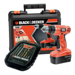 Black & Decker 18V Cordless Drill with 16-Piece Bit Set